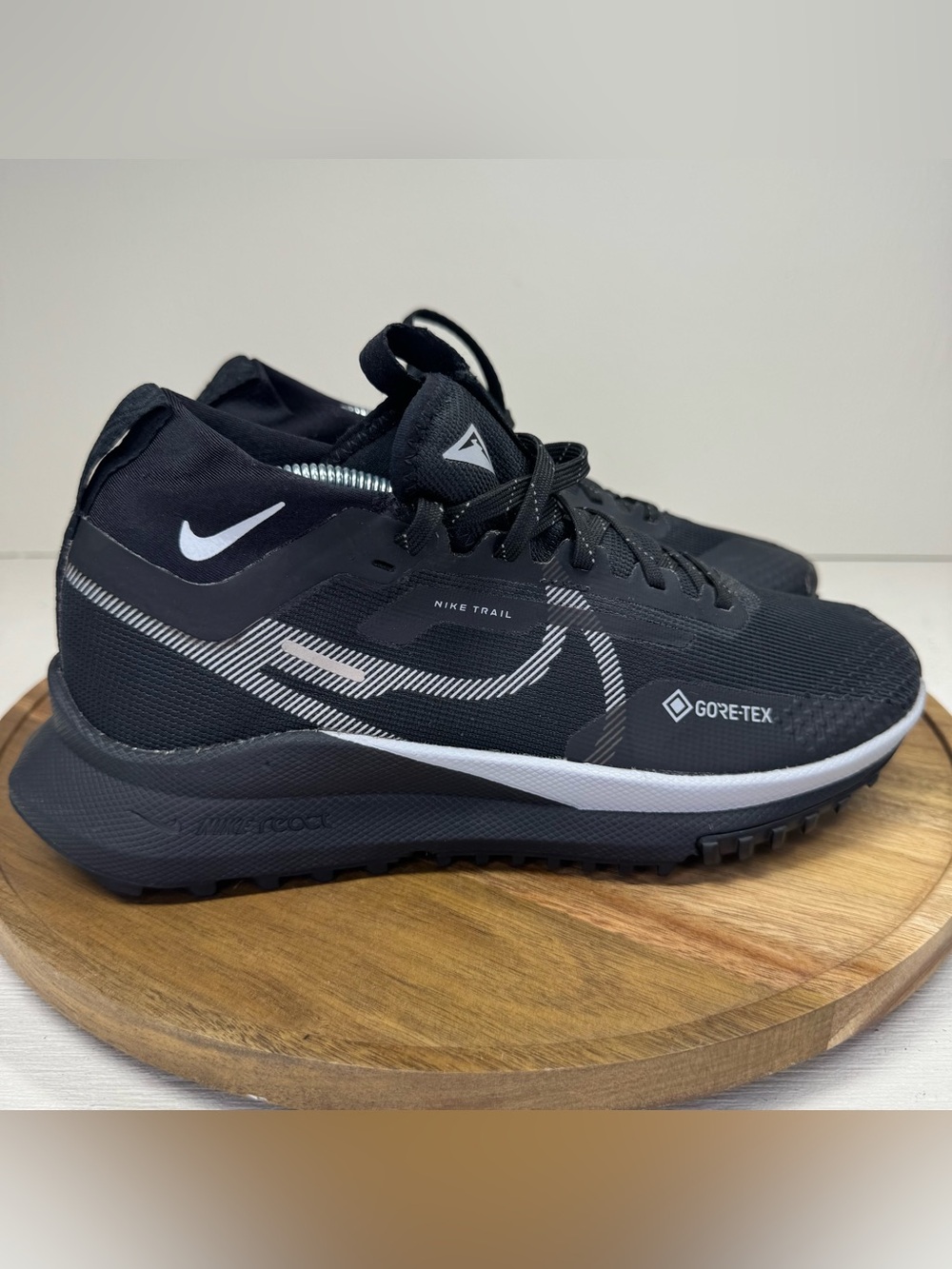 Nike Trainers Black React Pegasus Trail 4 Shoes Womens Size 7 ( NO INSOLES)